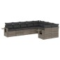 vidaXL Set de muebles de jardín 9 pzas y cojines ratán sintético gris vidaXL Set de muebles de jardín 9 pzas y cojines ratán sintético gris