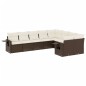 vidaXL Set de sofás de jardín 9 pzas y cojines ratán sintético marrón vidaXL Set de sofás de jardín 9 pzas y cojines ratán sintético marrón