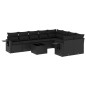 vidaXL Set de sofás de jardín 10 pzas cojines ratán sintético negro vidaXL Set de sofás de jardín 10 pzas cojines ratán sintético negro