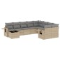 vidaXL Juego de sofás jardín con cojines beige 10 pzas ratán sintético vidaXL Juego de sofás jardín con cojines beige 10 pzas ratán sintético