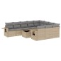 vidaXL Set de sofás de jardín 11pzas con cojines ratán sintético beige vidaXL Set de sofás de jardín 11pzas con cojines ratán sintético beige