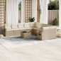 vidaXL Set de sofás de jardín 11pzas con cojines ratán sintético beige vidaXL Set de sofás de jardín 11pzas con cojines ratán sintético beige