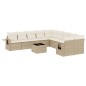 vidaXL Set de sofás de jardín 11pzas con cojines ratán sintético beige vidaXL Set de sofás de jardín 11pzas con cojines ratán sintético beige