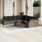 vidaXL Set de sofás de jardín 11 pzas y cojines ratán sintético gris vidaXL Set de sofás de jardín 11 pzas y cojines ratán sintético gris