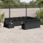vidaXL Set de sofás de jardín 11 pzas y cojines ratán sintético negro vidaXL Set de sofás de jardín 11 pzas y cojines ratán sintético negro