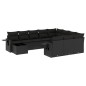 vidaXL Set de sofás de jardín 11 pzas y cojines ratán sintético negro vidaXL Set de sofás de jardín 11 pzas y cojines ratán sintético negro