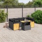 vidaXL Set de comedor de jardín 7 pzas y cojines ratán sintético negro vidaXL Set de comedor de jardín 7 pzas y cojines ratán sintético negro