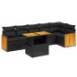 vidaXL Set de comedor de jardín 7 pzas y cojines ratán sintético negro vidaXL Set de comedor de jardín 7 pzas y cojines ratán sintético negro