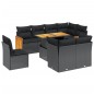 vidaXL Set de sofás de jardín 8 piezas y cojines ratán sintético negro vidaXL Set de sofás de jardín 8 piezas y cojines ratán sintético negro