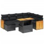 vidaXL Set de sofás de jardín 8 piezas y cojines ratán sintético negro vidaXL Set de sofás de jardín 8 piezas y cojines ratán sintético negro