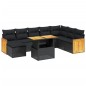 vidaXL Set de sofás de jardín 8 piezas y cojines ratán sintético negro vidaXL Set de sofás de jardín 8 piezas y cojines ratán sintético negro