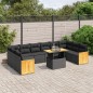 vidaXL Set de sofás de jardín 11 pzas y cojines ratán sintético negro vidaXL Set de sofás de jardín 11 pzas y cojines ratán sintético negro