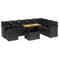 vidaXL Set de sofás de jardín 8 piezas y cojines ratán sintético negro vidaXL Set de sofás de jardín 8 piezas y cojines ratán sintético negro
