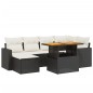vidaXL Set de comedor de jardín 7 pzas y cojines ratán sintético negro vidaXL Set de comedor de jardín 7 pzas y cojines ratán sintético negro