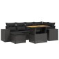 vidaXL Set de comedor de jardín 7 pzas y cojines ratán sintético negro vidaXL Set de comedor de jardín 7 pzas y cojines ratán sintético negro