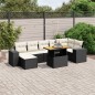 vidaXL Set de sofás de jardín 8 piezas y cojines ratán sintético negro vidaXL Set de sofás de jardín 8 piezas y cojines ratán sintético negro