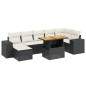 vidaXL Set de sofás de jardín 8 piezas y cojines ratán sintético negro vidaXL Set de sofás de jardín 8 piezas y cojines ratán sintético negro