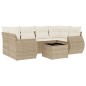 vidaXL Set sofás de jardín 7 piezas y cojines ratán sintético beige vidaXL Set sofás de jardín 7 piezas y cojines ratán sintético beige