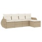 vidaXL Juego de sofás jardín con cojines 5 pzas ratán sintético beige vidaXL Juego de sofás jardín con cojines 5 pzas ratán sintético beige