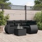 vidaXL Set de muebles de jardín 5 pzas y cojines ratán sintético negro vidaXL Set de muebles de jardín 5 pzas y cojines ratán sintético negro