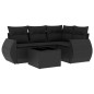 vidaXL Set de muebles de jardín 5 pzas y cojines ratán sintético negro vidaXL Set de muebles de jardín 5 pzas y cojines ratán sintético negro