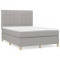 vidaXL Cama box spring con colchón tela gris claro 140x190 cm vidaXL Cama box spring con colchón tela gris claro 140x190 cm