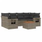 vidaXL Set de sofás de jardín 7 piezas con cojines ratán PE gris vidaXL Set de sofás de jardín 7 piezas con cojines ratán PE gris
