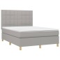 vidaXL Cama box spring con colchón tela gris claro 140x190 cm vidaXL Cama box spring con colchón tela gris claro 140x190 cm