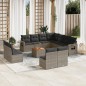 vidaXL Set de sofás de jardín 12 pzas con cojines ratán sintético gris vidaXL Set de sofás de jardín 12 pzas con cojines ratán sintético gris
