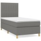 vidaXL Cama box spring con colchón tela gris oscuro 90x190 cm vidaXL Cama box spring con colchón tela gris oscuro 90x190 cm