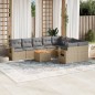 vidaXL Juego de sofás jardín con cojines beige 10 pzas ratán sintético vidaXL Juego de sofás jardín con cojines beige 10 pzas ratán sintético