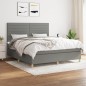 vidaXL Cama box spring con colchón tela gris oscuro 160x200 cm vidaXL Cama box spring con colchón tela gris oscuro 160x200 cm