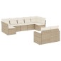 vidaXL Set de sofás de jardín 9 pzas con cojines ratán sintético beige vidaXL Set de sofás de jardín 9 pzas con cojines ratán sintético beige