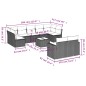 vidaXL Set de sofás de jardín 10 pzas con cojines ratán sintético gris vidaXL Set de sofás de jardín 10 pzas con cojines ratán sintético gris
