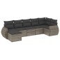 vidaXL Set de sofás de jardín 7 piezas con cojines ratán PE gris vidaXL Set de sofás de jardín 7 piezas con cojines ratán PE gris