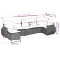 vidaXL Set de sofás de jardín 7 piezas con cojines ratán PE gris vidaXL Set de sofás de jardín 7 piezas con cojines ratán PE gris