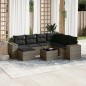 vidaXL Set de sofás de jardín 8 pzas y cojines ratán sintético gris vidaXL Set de sofás de jardín 8 pzas y cojines ratán sintético gris