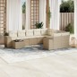 vidaXL Juego de sofás jardín con cojines beige 10 pzas ratán sintético vidaXL Juego de sofás jardín con cojines beige 10 pzas ratán sintético