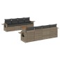 vidaXL Set de muebles de jardín 9 pzas y cojines ratán sintético gris