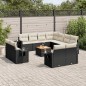 vidaXL Set de sofás de jardín 12 piezas cojines ratán sintético negro vidaXL Set de sofás de jardín 12 piezas cojines ratán sintético negro