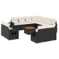 vidaXL Set de sofás de jardín 12 piezas cojines ratán sintético negro vidaXL Set de sofás de jardín 12 piezas cojines ratán sintético negro