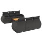 vidaXL Set de comedor de jardín 7 pzas y cojines ratán sintético negro vidaXL Set de comedor de jardín 7 pzas y cojines ratán sintético negro