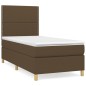vidaXL Cama box spring con colchón tela marrón oscuro 80x200 cm vidaXL Cama box spring con colchón tela marrón oscuro 80x200 cm