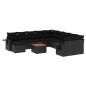 vidaXL Set de sofás de jardín 12 piezas cojines ratán sintético negro vidaXL Set de sofás de jardín 12 piezas cojines ratán sintético negro