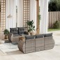 vidaXL Set de muebles de jardín 6 pzas y cojines ratán sintético gris