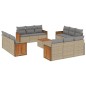 vidaXL Set sofás de jardín con cojines 13 pzas ratán sintético beige vidaXL Set sofás de jardín con cojines 13 pzas ratán sintético beige