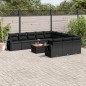vidaXL Set de sofás de jardín 12 piezas cojines ratán sintético negro vidaXL Set de sofás de jardín 12 piezas cojines ratán sintético negro