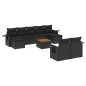 vidaXL Set de sofás de jardín 10 pzas cojines ratán sintético negro vidaXL Set de sofás de jardín 10 pzas cojines ratán sintético negro