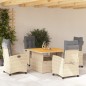 vidaXL Set comedor de jardín 5 pzas con cojines ratán sintético beige vidaXL Set comedor de jardín 5 pzas con cojines ratán sintético beige