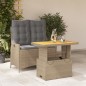 vidaXL Set comedor de jardín 2 pzas con cojines ratán sintético beige vidaXL Set comedor de jardín 2 pzas con cojines ratán sintético beige